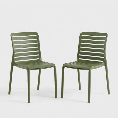 Set 2 sedie per interno ed esterno impilabili Fenis Zanini Design - Verde (1/5)