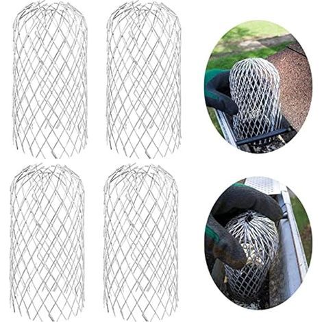 4 Pieces Gutter Screen Aluminum Gutter Filter, Gutter Guards, Expandable Filter Screen Leaf Strainer Downpipe Guards, for Gutters Downpipe (1/5)