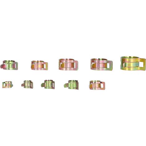 Collier de Serrage 100 Pièces Acier Zingué, Clips de Tuyau Élastiques Type Allemand Réglables, Kit FS090222 (1/5)