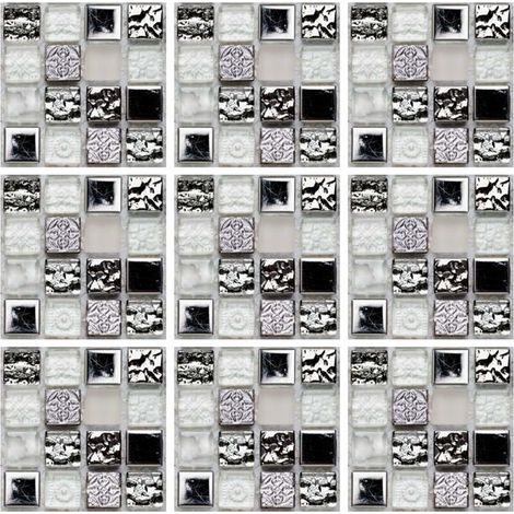 Adesivi per piastrelle murali a mosaico 15x15 cm – Confezione da 10 pezzi – Impermeabili e resistenti all'acqua – Facili da applicare (1/4)