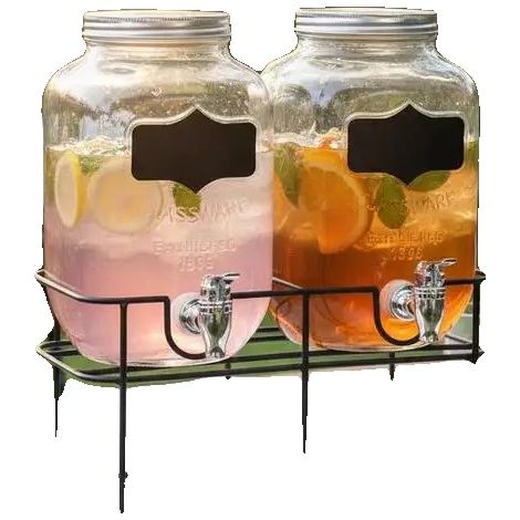 Glasgetränkespender, 4L Kapazität, stabiler Stand, Transparent (1/2)