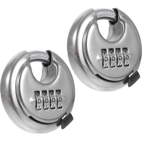 à combinaison à 4 chiffres acier inoxydable lot de 2 cadenas