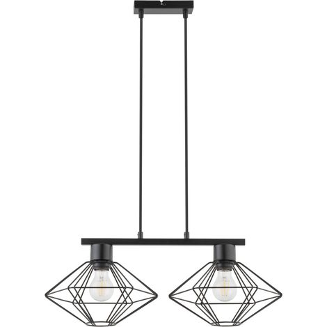 Suspension noire industrielle double Vario 2xE27 Sigma (1/3)
