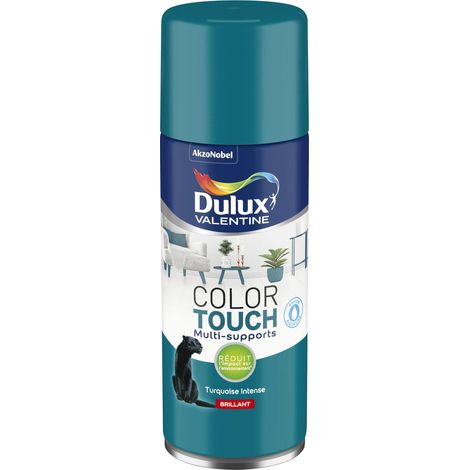 Peinture Aérosol Color Touch - Brillant Turquoise Intense 400 ml - Dulux Valentine