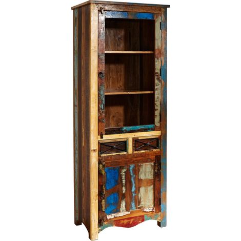 Vitrine Altholz 73x45x200 mehrfarbig lackiert NATURE OF SPIRIT 115