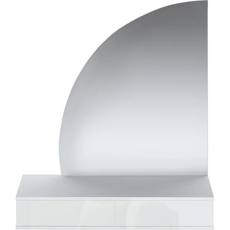 Coiffeuse suspendue avec miroir à LEDs - 2 tiroirs - Blanc brillant - JINEZA (1/5)