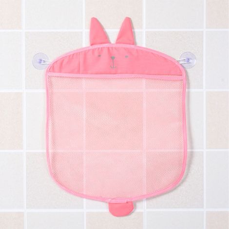 Netz-Badezimmerbeutel, zur Wandmontage, mit Schnellablauf, Saugnapf, für Toilettenartikel und Handtücher, rosa. (1/5)