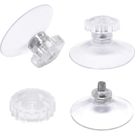 Lot de 30 ventouses Ulisem avec filetage et écrous moletés Ø 45 mm, transparentes, pour voiture, camping, fenêtre, pare-soleil (1/4)