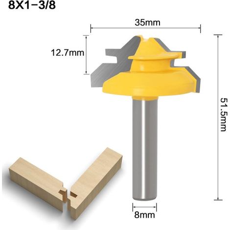 Irovami Couteau à mortaiser à 45 degrés 8 1-3/8 Outil de menuiserie Couteau puzzle (1/5)