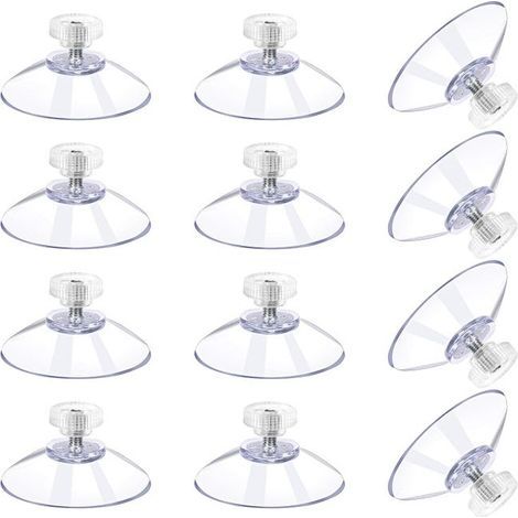 Lot de 12 grandes ventouses de 41 mm avec vis - Ventouses en PVC transparent pour fenêtre - Adhésif extra fort-ARCAN (1/5)