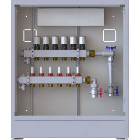 Station UnoFloor Basic 6R 6 HK, rechts mit WMZ-Set, 230V