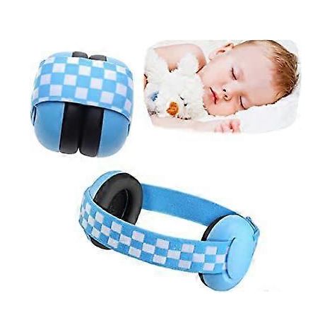 Casque antibruit bleu pour bébé, casque rembourré antibruit pour enfants, protection auditive pour bébés et jeunes enfants de 12 à 36 mois, élastique. (1/5)