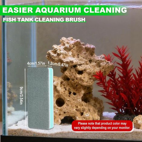 Éponge Grattoir pour Nettoyage d'Aquarium Brosses de Nettoyage de Vitres pour Éliminer les Algues et les Taches Tenaces d'Aquariums Lot de 4