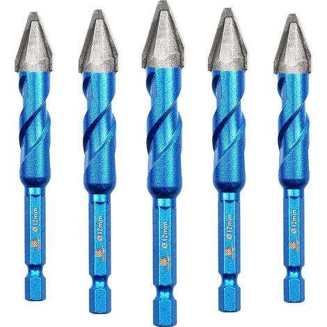 Exzenterbohrer 12mm 5er Set für Fliesen, Glas, Marmor, Beton (1/5)