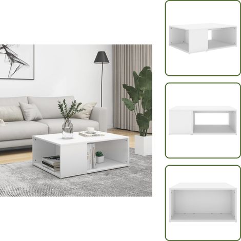 Couchtisch Weiß 90x67x33 cm Holzwerkstoff - Couchtisch - Wohnzimmerstil - Weißer Couchtisch - Beistelltisch - Sideboard (1/5)