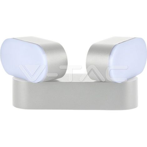 V-TAC VT-814 Applique murale LED 12W blanc chaud 3000K corps rotatif aluminium blanc IP65 - SKU 8292 (1/5)