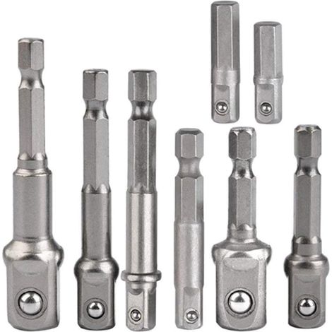 Adattatore esagonale per bussole da 1/4", 3/8" e 1/2" per avvitatori e trapani (1/5)