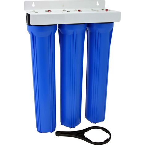Naturewater NW-BRK03 Filtre à Eau potable à 3 Étapes – 380 x 155 x 610 mm – 20 (508 mm) / 5 µ – avec Cartouche Sédiments, Bloc charbon actif et Raccords 3/4" (20,16 mm) – Purification Filtration"