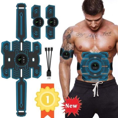 Massagegerät, elektrischer Bauchmuskelstimulator, EMS-Trainingsgerät zur Muskelstraffung [B395199159]-AquaForge