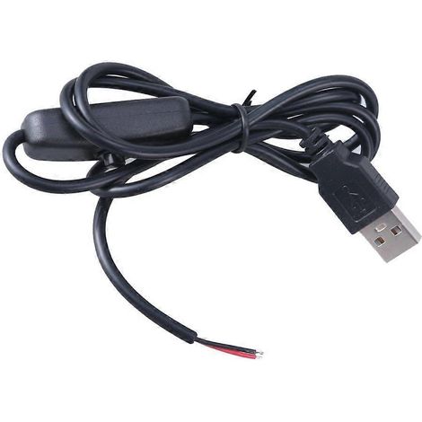 Câble USB DC5V vers 2 broches avec interrupteur d'alimentation (1/4)