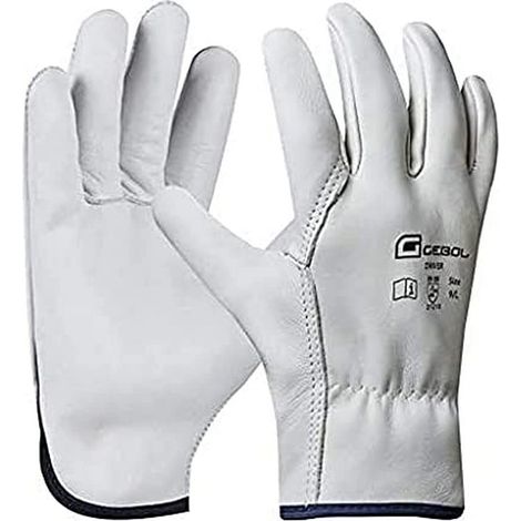 Gebol Driver, guanti da lavoro in pelle di alta qualità, guanti da uomo, per costruzione, giardino e lavori grossolani, alta resistenza, spessore pelle 1,1 mm, guanti di sicurezza, taglia M (taglia 8) (1/5)