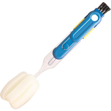 Brosse multifonctionnelle 5 en 1 pour le nettoyage des couvercles de tasses : longue portée, résistante aux frottements et multi-angles. Idéale pour nettoyer la cafetière, les joints de carrelage, la 