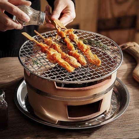 Runder Grillrost mit Matte – Ideal zum Grillen im Freien (27 cm Durchmesser) (1/5)