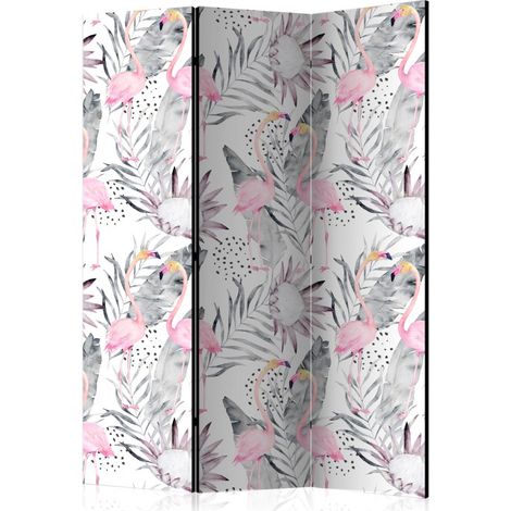 Paravent 3 Volets "Flamingos & Twigs" 135x172cm (1/2)