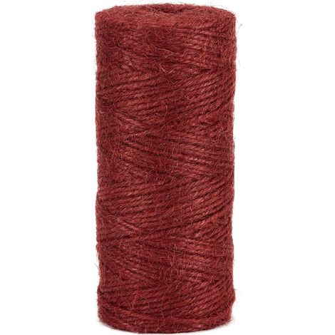Ficelle Jute Rouge Framboise, 160m Ø 2 mm pour Jardinage, Bricolage, travaux manuels et DIY (1/5)