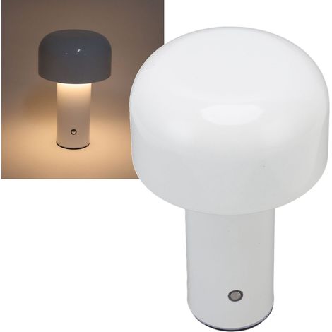 Lampe de bureau tactile en forme de champignon pour chambre, bureau, hall d'exposition, 3 températures de couleur, bar, restaurant, bureau, rechargeable par USB, blanche. (1/5)