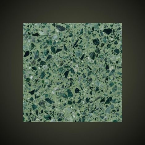 Véritable Carreau Terrazzo fond vert inclusions vert Verde Alpi 30x30 cm boîte de 0.72m2 Satiné - Gioia Materia