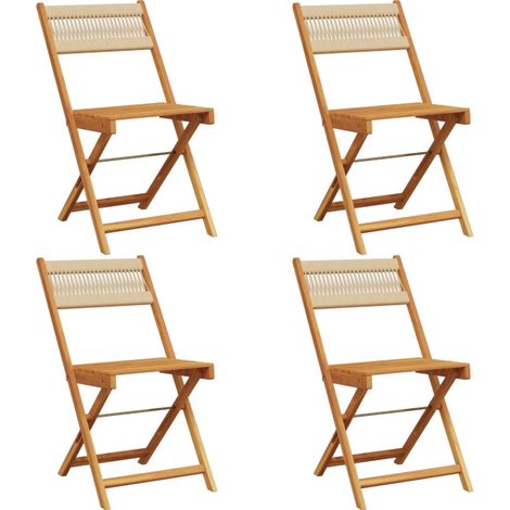 Maison Exclusive - Gartenstühle 4 Stk. Klappbar Beige Massivholz