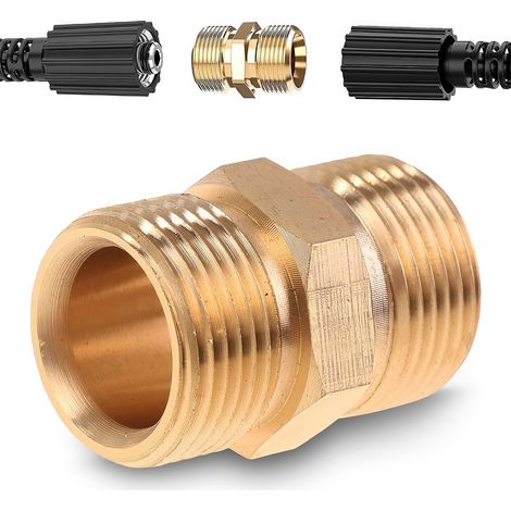 Conector de manguera para hidrolavadora de alta presión de 3 piezas, 1/2" (20 mm), acoplamiento de latón resistente, conexión rápida, sin fugas, fácil instalación, regalo para papá. (1/5)