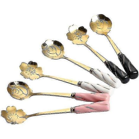 Ensemble de 6 cuillères à café et à thé, compatibles avec les desserts et les fêtes (SZRH A-GB) (1/4)