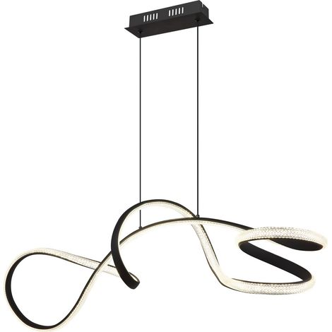 Globo - lámpara colgante - SWIRL - negro - metal - gran lámpara (1/5)