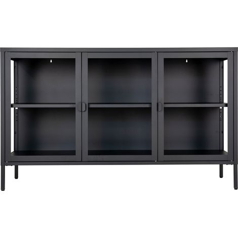 Brisbane Sideboard 3 Glastüren schwarz.