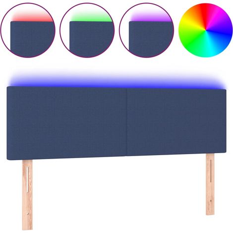 Maison Exclusive - Testiera a LED Blu 144x5x78/88 cm in Tessuto
