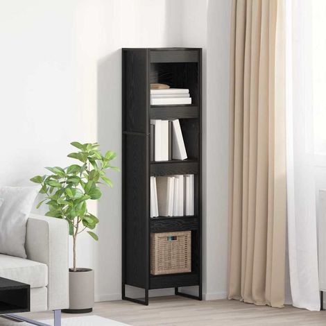 Bücherregal Schwarz Eichen-Optik 40 x 30 x 155 cm Holzwerkstoff