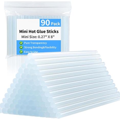 Lot de 90 mini bâtons de colle à chaud transparents pour bricolage - (1/5)