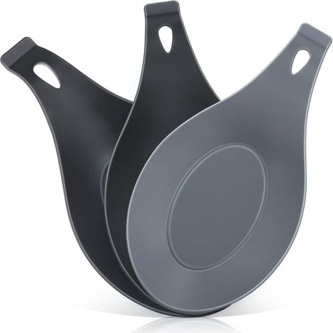Support à cuillère en silicone 3 pièces, pour plan de travail de cuisine, support à cuillère à café, support à ustensiles de cuisine résistant à la chaleur, support pour spatule (1/4)
