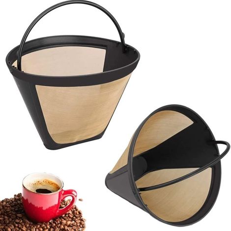 Panier à café réutilisable en acier inoxydable avec 2 filtres, pour machines à café, porte-filtres ou cafetières à filtre.-AquaForge (1/5)