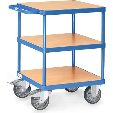 Fetra Schwerer Tischwagen 2416 mit 3 quadratischen Ladeflächen 600x600mm (1/2)