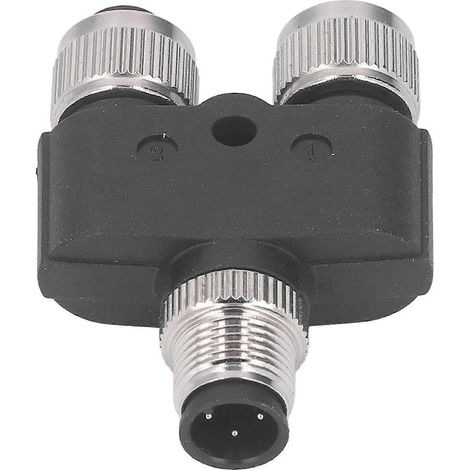 M12 Y-Stecker, 4-polig, 1 auf 2, IP67 wasserdicht, feuerfest, flammhemmend, Luftfahrtadapter, 250 V, 4 A (1/4)