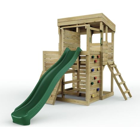 Rebo 2 Tier XL Lookout Tower Playhouse with Slide