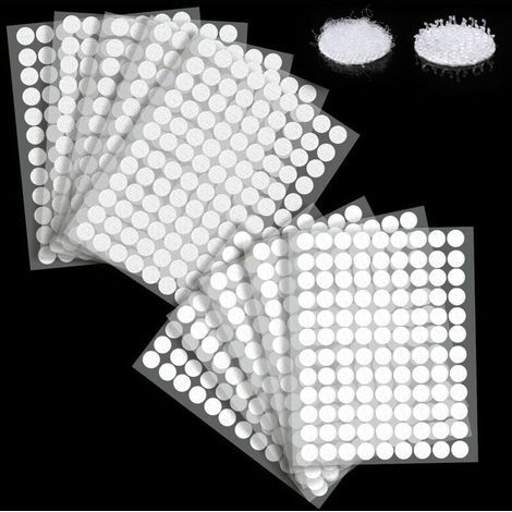 1080 x round strips, double-sided, 540 pairs of 10mm Velcro adhesive hook and loop fasteners for DIY, crafts and more (1/4)