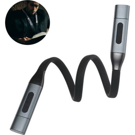 Lampe de lecture de cou 1100mah lumière de livre led flexible pour lire au lit la nuit, lumières mains libres pour lire courir camping tricoter couture (1/4)