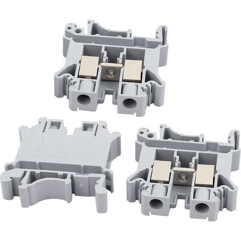 3Pcs Guide Montage Rail DIN 800V Bornier 76A 10mm2 Câble Gray (1/2)