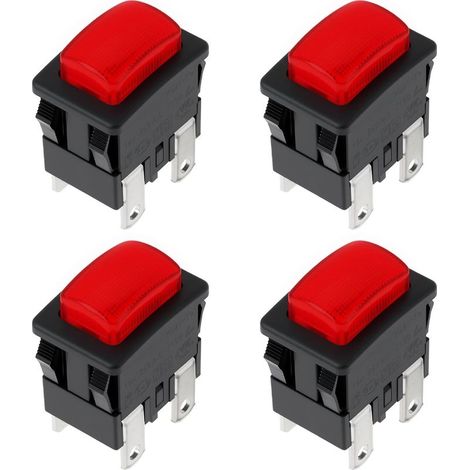 4x Interrupteur à Bascule à Bouton-poussoir Marche/arrêt Autobloquant 250 V 16 A PS21-16 (1/5)