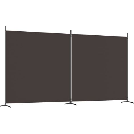 2-Panel Room Divider Brown 348x180 cm Fabric vidaXL