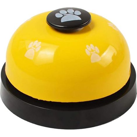 Cloche d'entraînement pour chien, jouet interactif pour apprentissage et stimulation, accessoire d'éducation canine pour chiots et chiens, jaune (1/5)